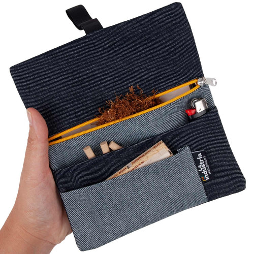 Portatabacco tessuto jeans - tessuto,